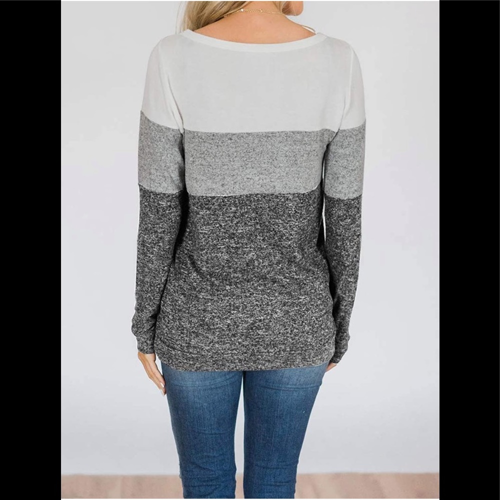 🆕 Beautiful Long sleeve Color block Top - Picture 4 of 6